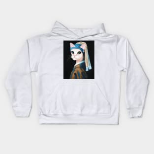 The Cat With The Pearl Earring Kids Hoodie